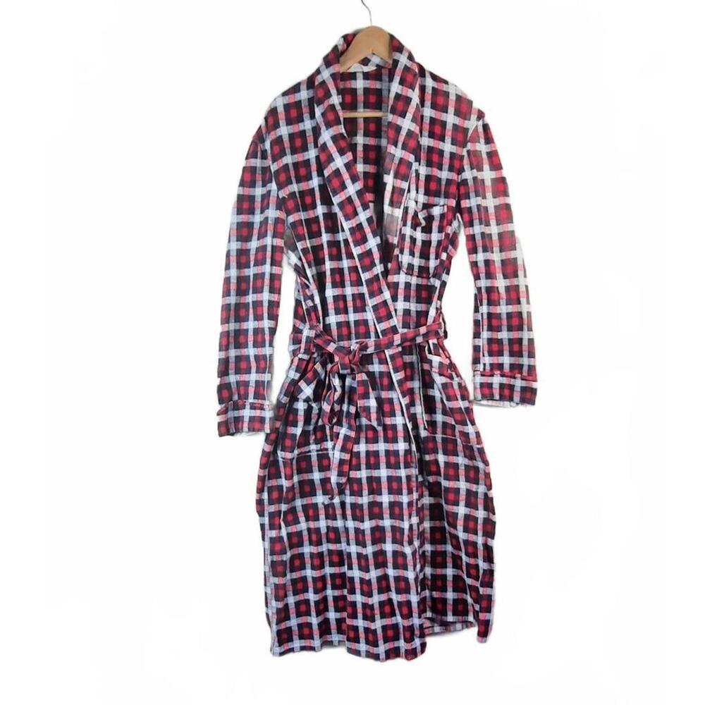 Vintage Pilgrim Men's Plaid Flannel Robe Size M